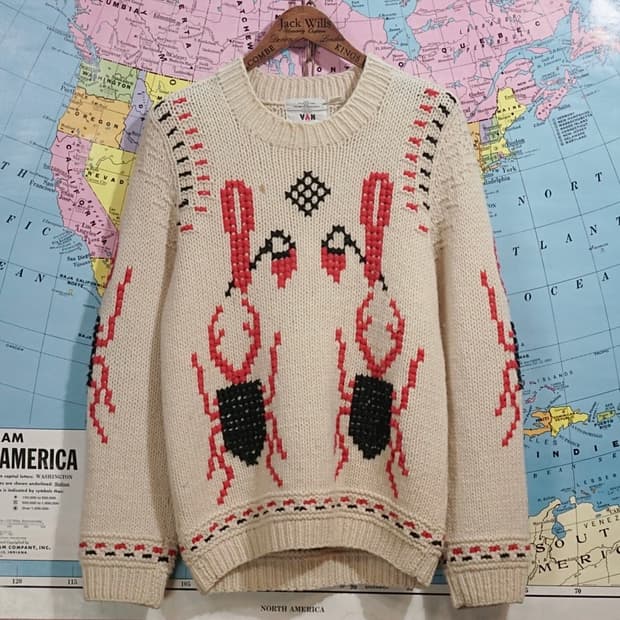 Van Jac 빈티지 패턴 니트