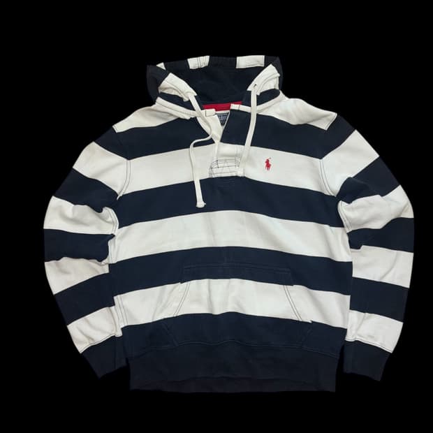 폴로 랄프로렌 스트라이프 럭비 후드티