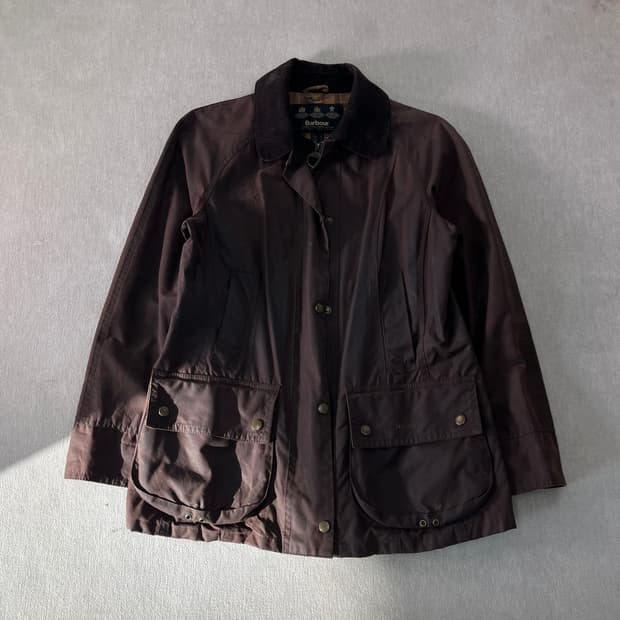 95 바버 비드넬 브라운 왁스 자켓