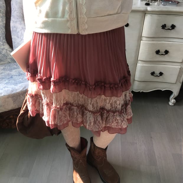 Axes femme 히메 갸루 레이스 캉캉 스커트