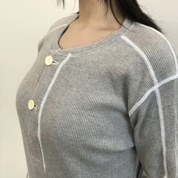 Edwin Waffle Henley Long Sleeve