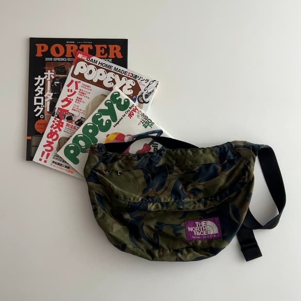 노스페이스 퍼플라벨 카모플라주 웨이스트 백