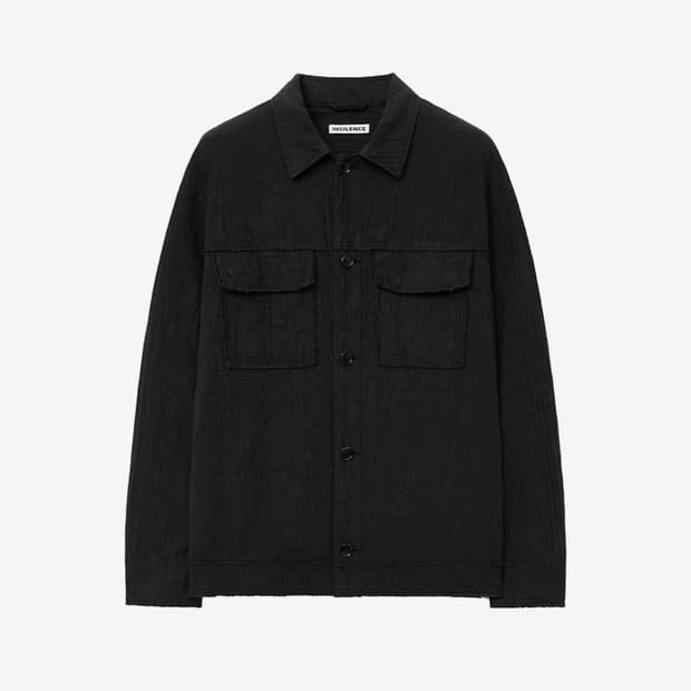 인사일런스 텍스처드 컷오프 셔츠 자켓 DYED BLACK M사이즈