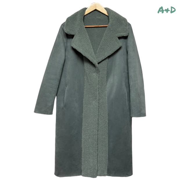 3743 A&D 그린 안감퍼 무스탕 코트