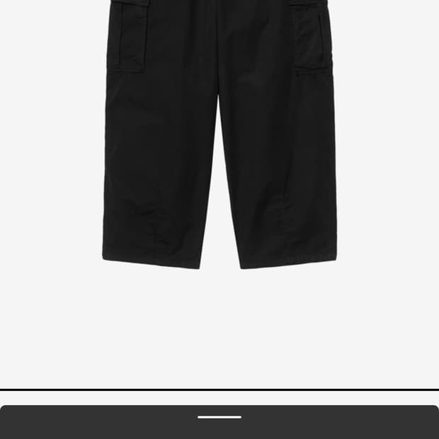 32사이즈 칼하트WIP 콜 카고 팬츠 팔라틴 블랙 가먼츠 다이드