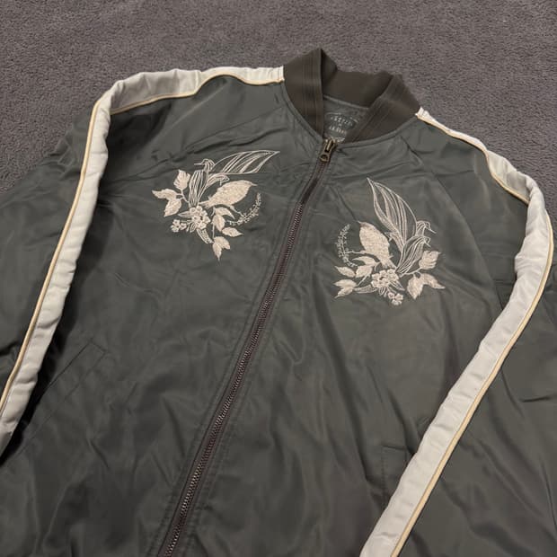 [정품/95] 크리스크리스티 올드스쿨 빈티지 플라워 자수 스카쟌 자켓