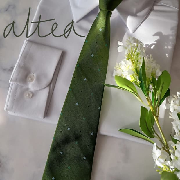 알테아 실크 그린 마이크로 패턴 넥타이 9.9cm A+등급 A19163
