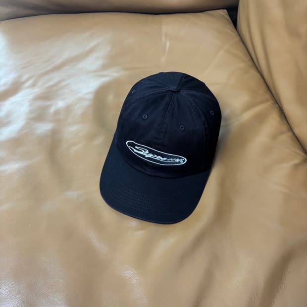 Supreme 슈프림 23ss 오발 워시드 블랙 6패널 볼캡 모자