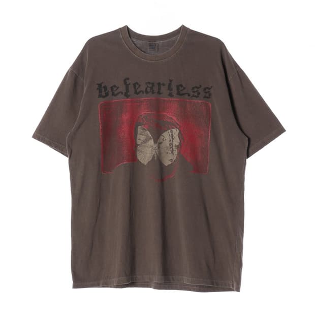 malang befearless 로고 워싱 그래픽 티셔츠