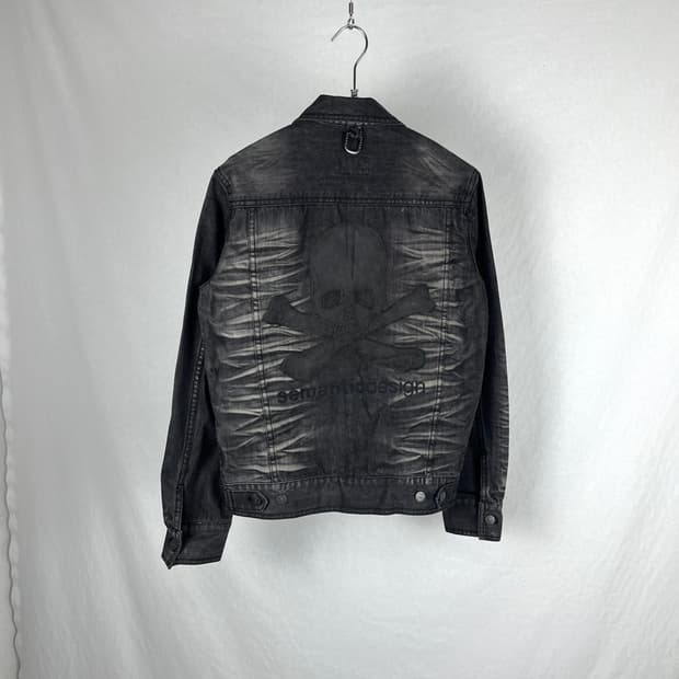 Roen X Semantic design 스컬 패치 흑청 데님자켓