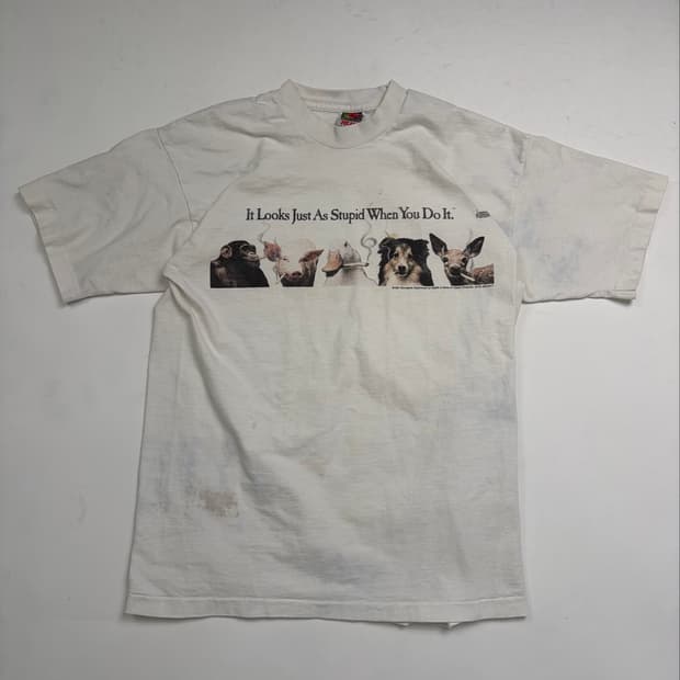 90s Animal Smoking Tee (white)