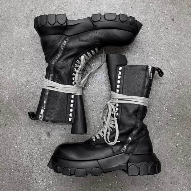 릭오웬스 보조 레이스업 트랙터 부츠