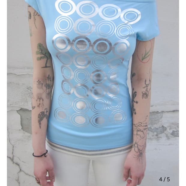 아람하우스 metallic sleeveless sky blue