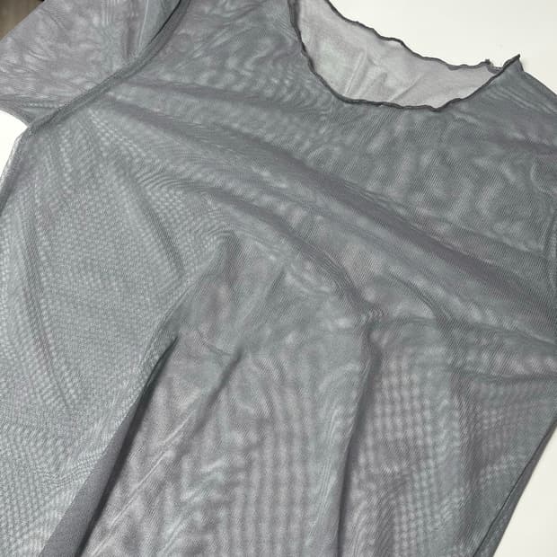 매쉬 시스루 레이어드티