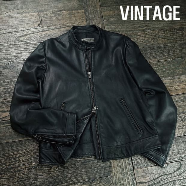 [빈티지] 리얼 램스킨 양가죽 카페레이서 싱글 집업 레더자켓 M20086