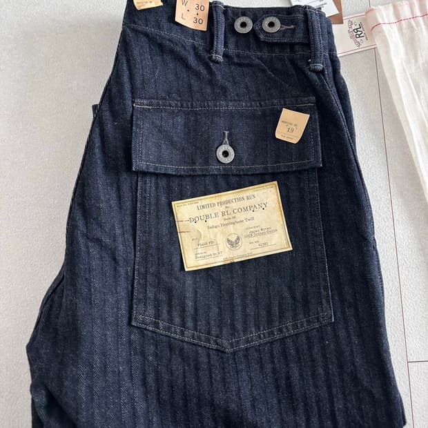 RRL 리미티드 에디션 인디고 헤링본 팬츠