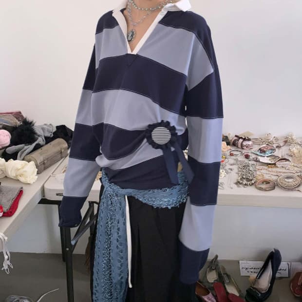 스컬프터 Rugby Striped Polo Jersey 럭비 폴로 져지