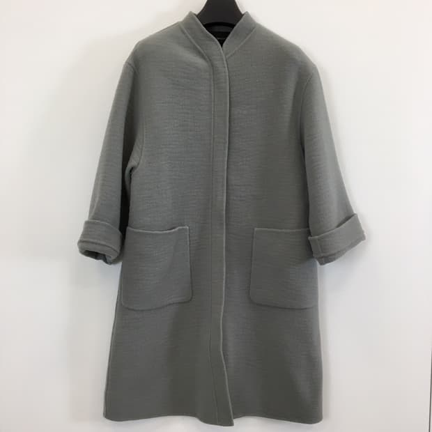 엠포리오아르마니 그레이 울 코트 66 오버 아웃포켓 
