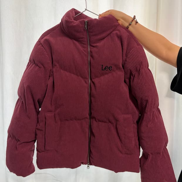 Lee 코튼 버건디 숏패딩