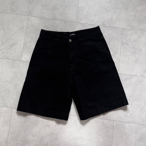 라프시몬스 서스펜더 데님 쇼츠 31사이즈