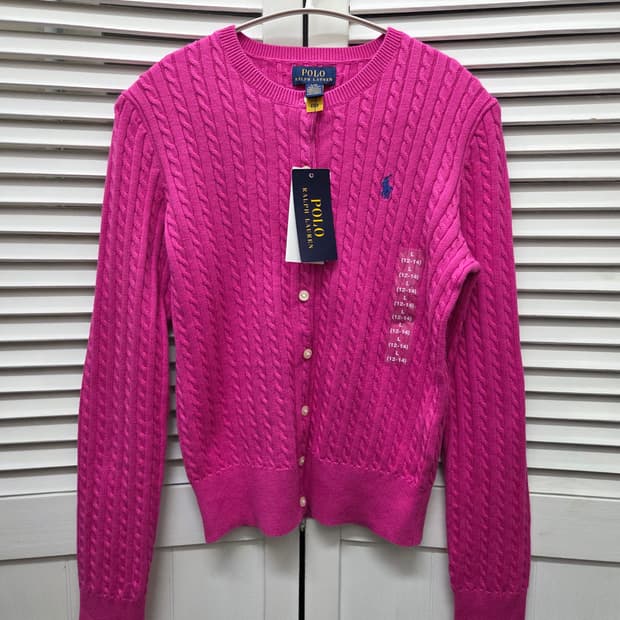 폴로 키즈 꽈배기 가디건