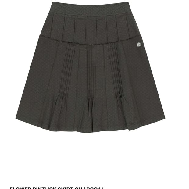 FLOWER PINTUCK SKIRT CHARCOAL 1사이즈