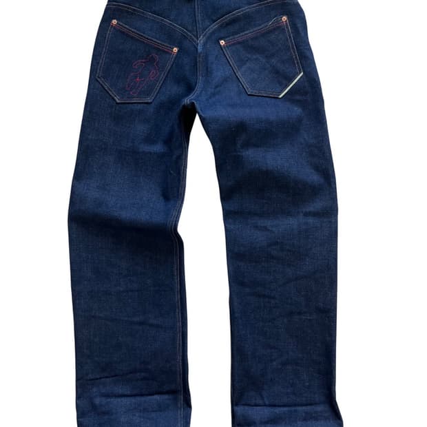 21.5 온스 curved yoke selvedge denim pants