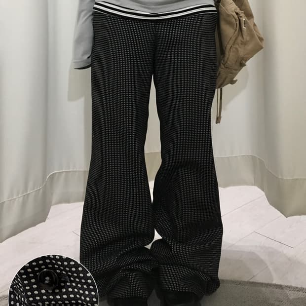 Dot wide pants