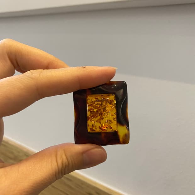 천연 호박 브로치 빈티지 주얼리