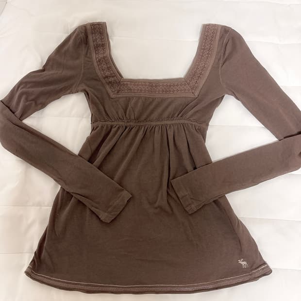 아베크롬비 대장 베이비돌 롱슬리브 브라운 초코 레이스