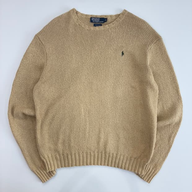 Polo 폴로 랄프로렌 베이지 코튼 라운드 니트
