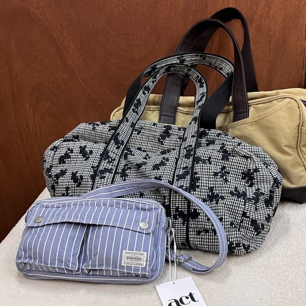 포터 3way 스트라이프 코튼백