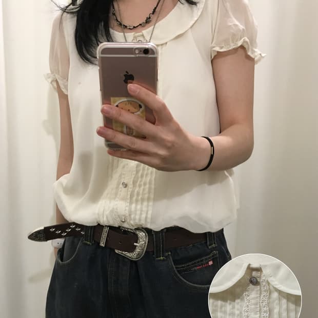 둥카라 레이스 블라우스