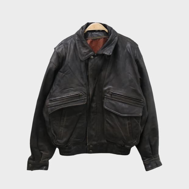 프론트 포켓 가죽 자켓 60970