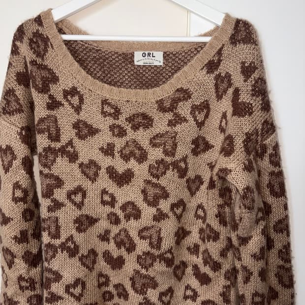 GRL 갸루 오프숄더 옾숄 니트 라떼갸루 오네갸루 호피