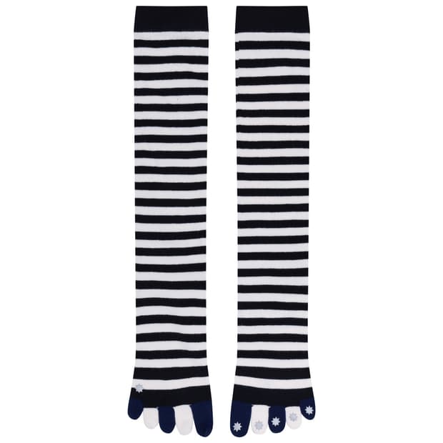구해요) STRIPE FIVE-TOE SOCKS BLACK