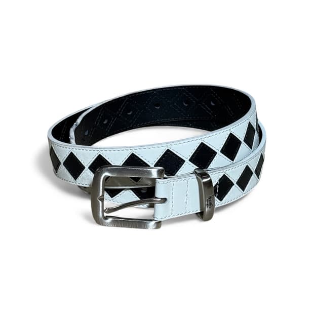 스투시 아가일 레더 벨트