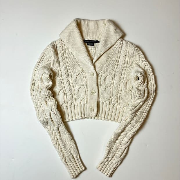 폴로 랄프로렌 00's 꽈배기 숏 니트 가디건 PN8075