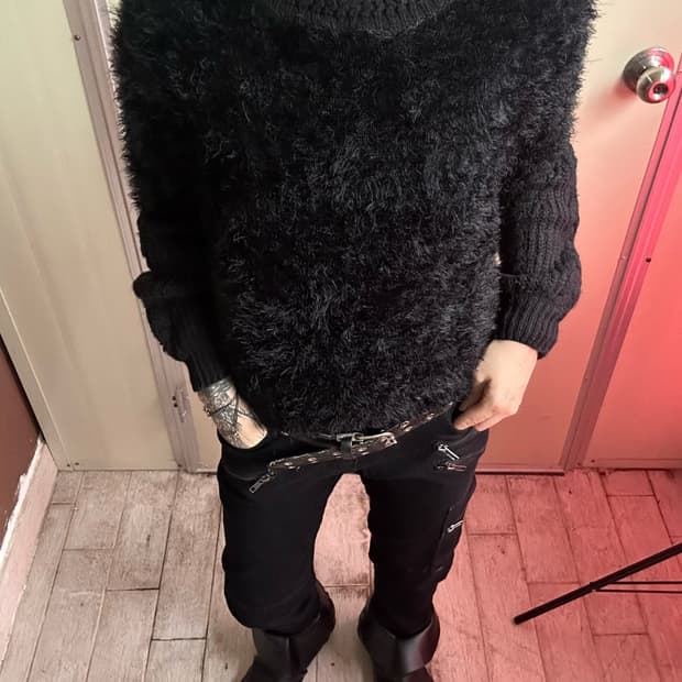 hairy over-fit knit