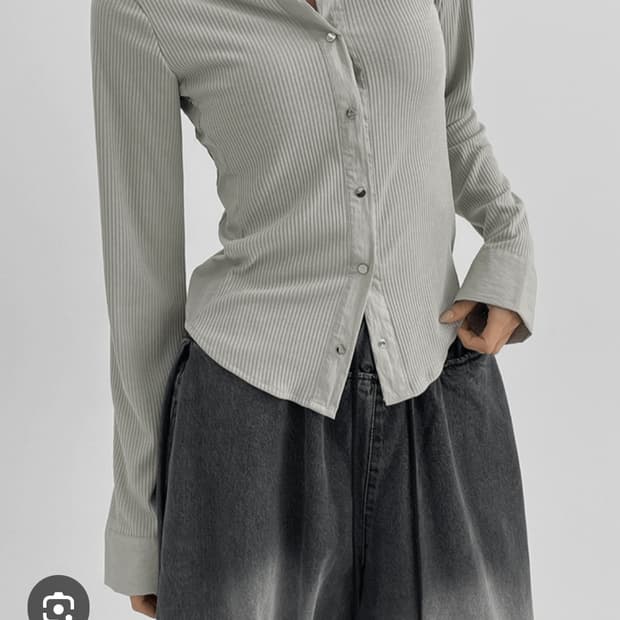 ALIKE 골지 버튼셔츠