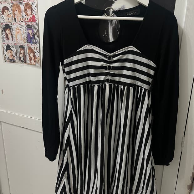 오네갸루 스트라이프 원피스 갸루 로걀 히메갸루 세실맥비 리즈리사 라떼갸루