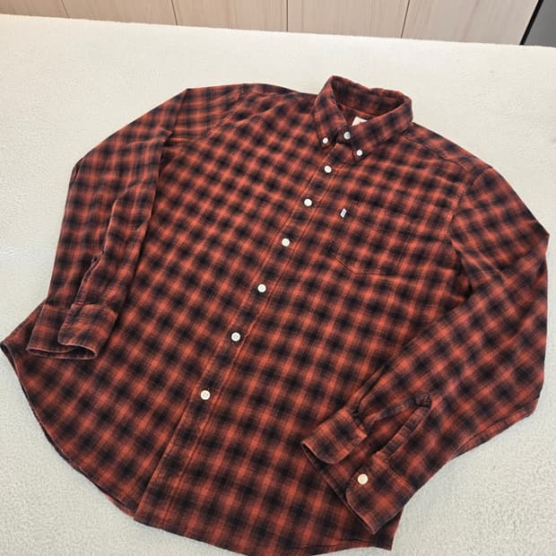 리바이스 레드 블랙 체크 셔츠 L