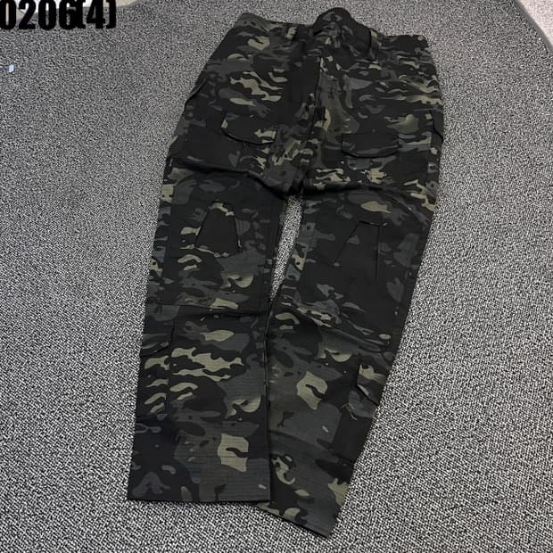 [M] 블랙 멀티카모 밀리터리 카고 바지 0206(4)