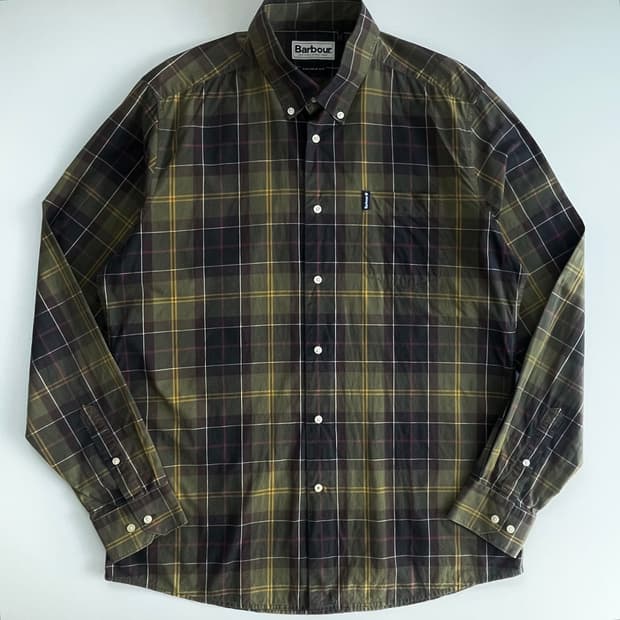 Barbour  바버 타탄체크 포켓 코튼 셔츠