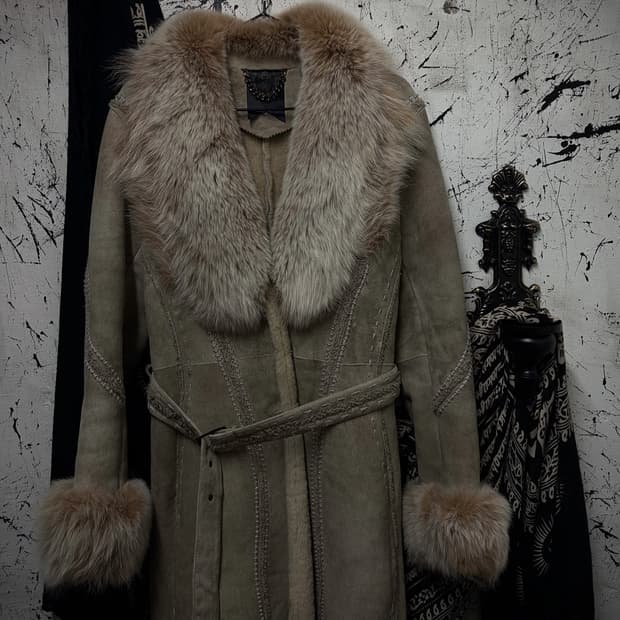 Ivory fur coat