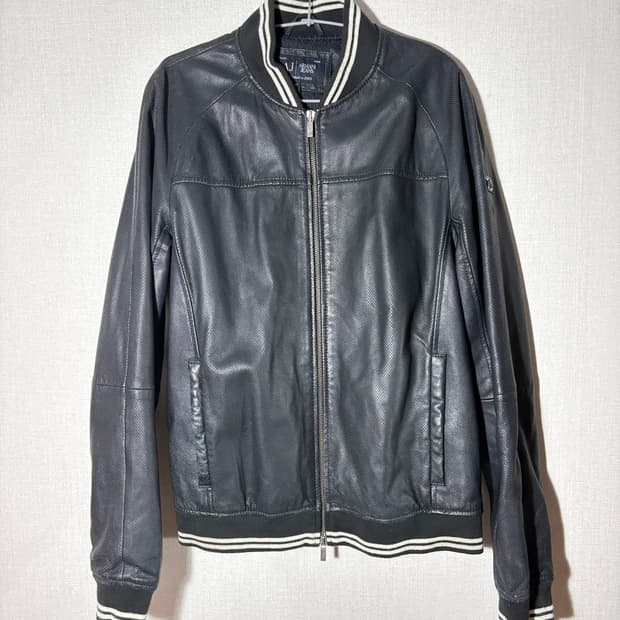 [52] 아르마니 진스 램 레더 블루종