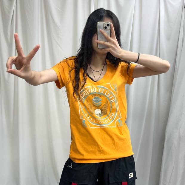 Harley davidson orange T-shirts