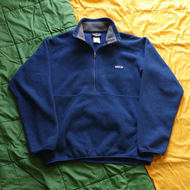 파타고니아 빈티지 00s 마수피얼 하프집업 플리스 네이비 블루 M