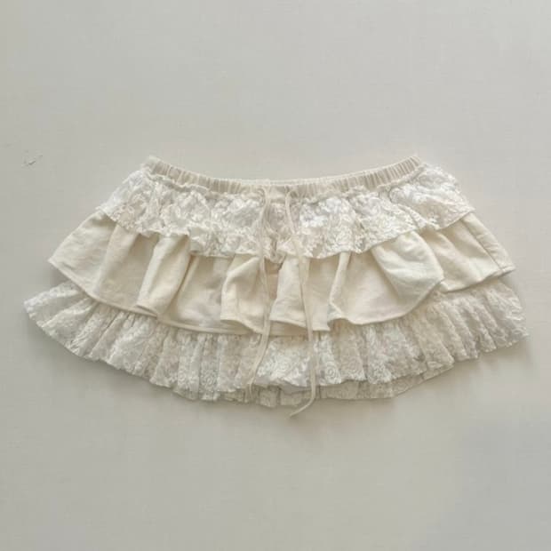 (구합니다ㅠㅠ) JACQUARD LACE CANCAN MINI SKIRT