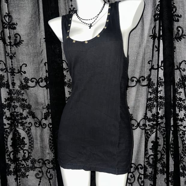 Rock chic black slip dress